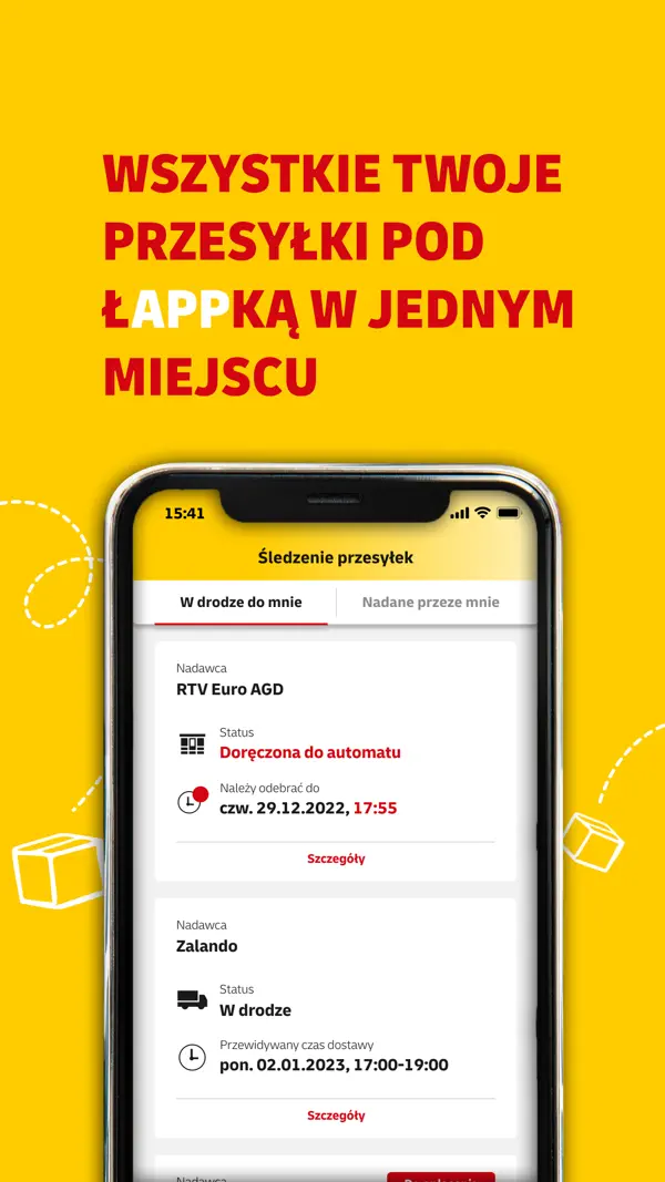 Mój DHL-screenshot
